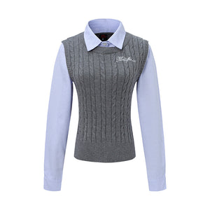 Layer Knit | Preppy Shirt Vest Combo