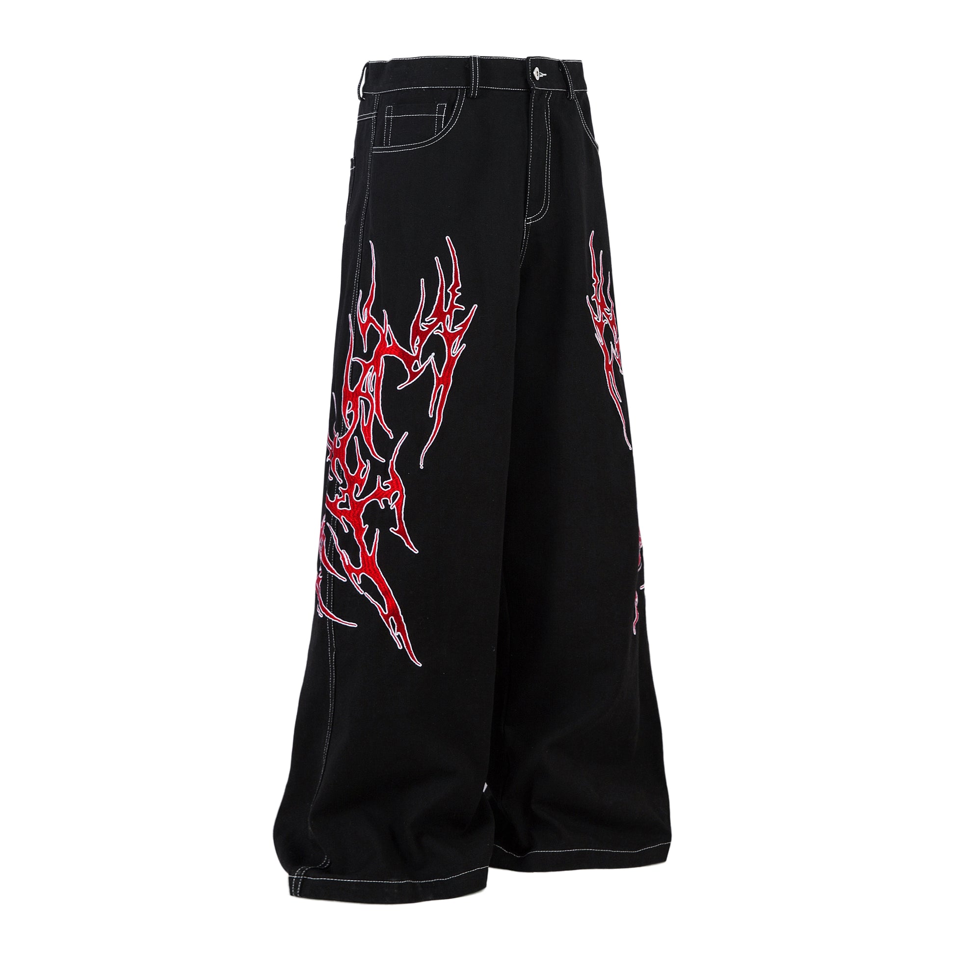 Flame Graphic | Baggy Jeans - Santo 