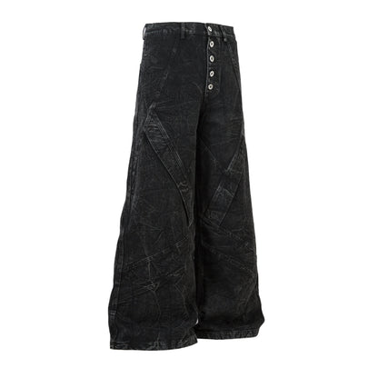 Crinkle Washed Structure | Baggy Jeans - Santo 
