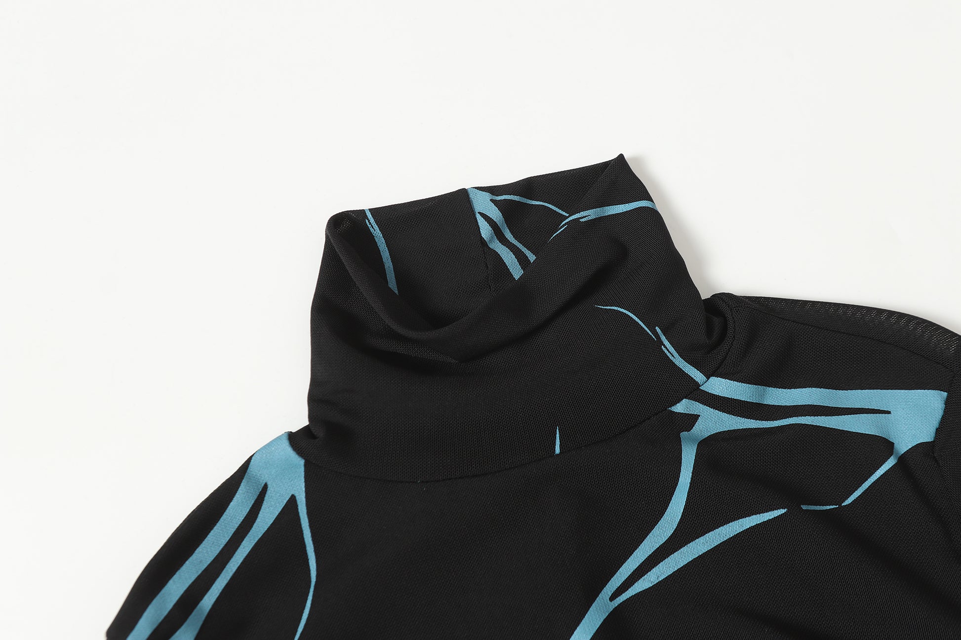 Abstract Line Graphic | Turtleneck Sweatshirt - Santo 