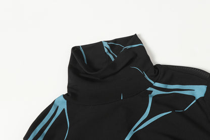 Abstract Line Graphic | Turtleneck Sweatshirt - Santo 