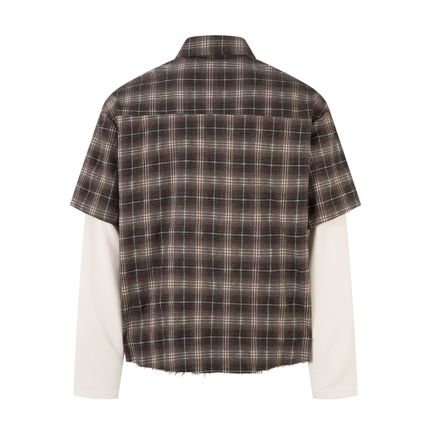 Vintage Plaid Contrast | Layered Sweatshirt - Santo 