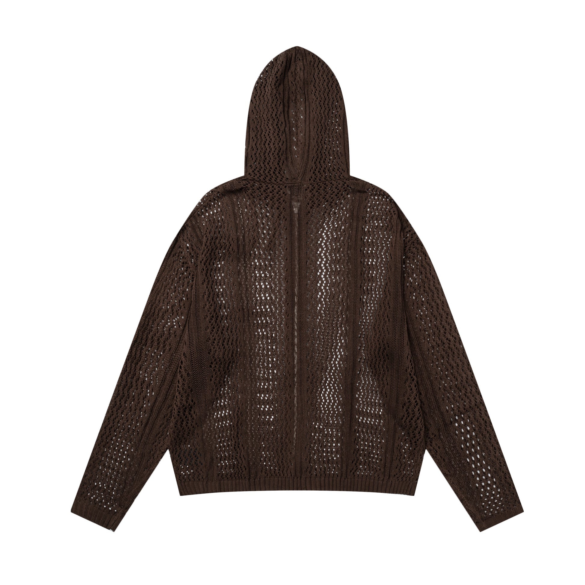 Crochet Mesh | Knit Zip Up Hoodie - Santo 