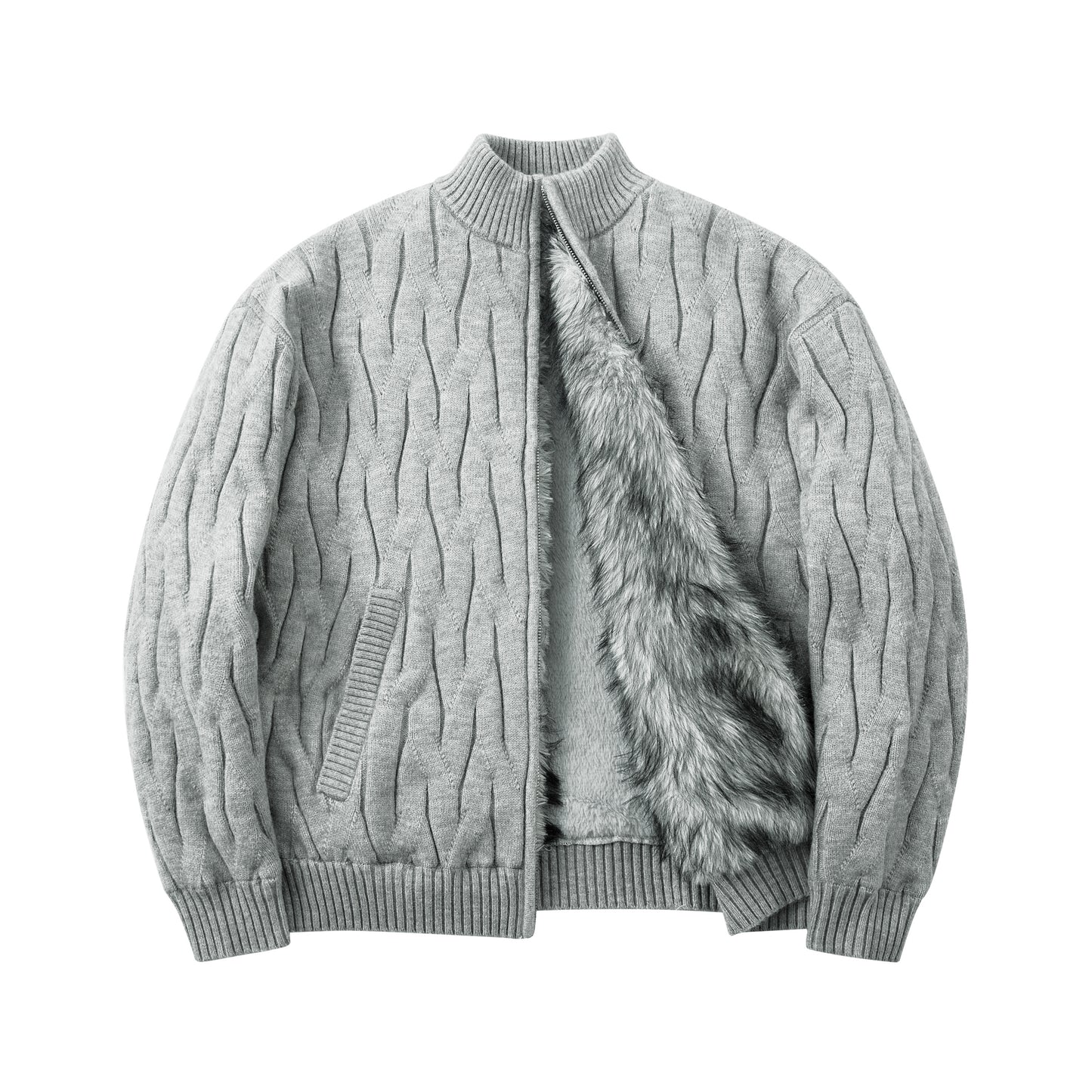 Textured Fleece | Knit Zip Jacket