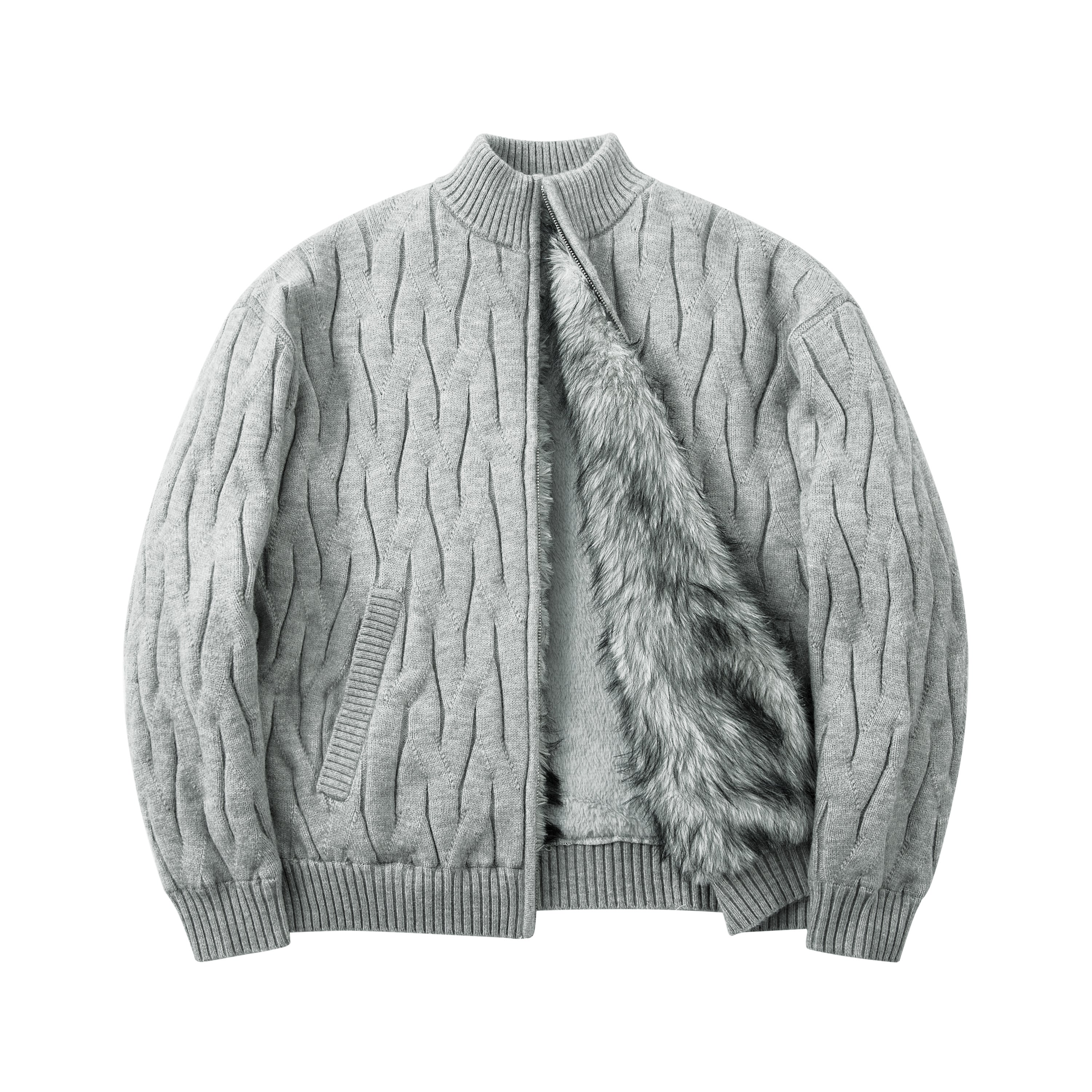 Textured Fleece | Knit Zip Jacket