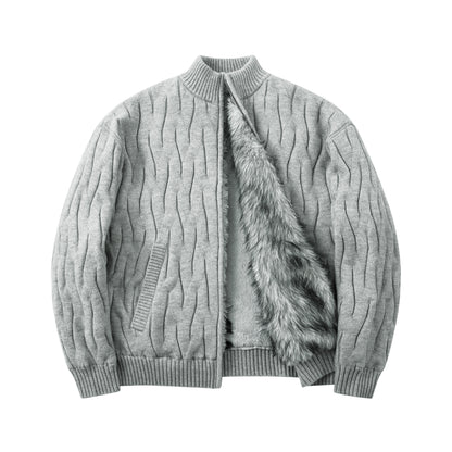 Textured Fleece | Knit Zip Jacket