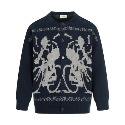 Cyclist Graphic | Knit Retro Cardigan