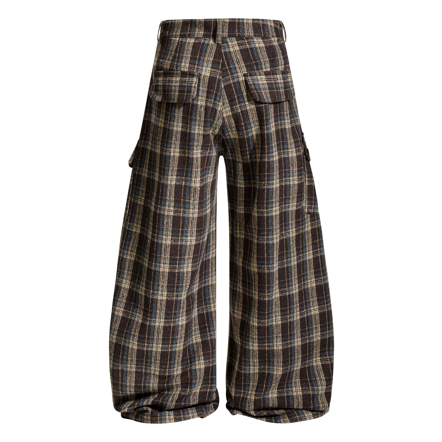 Plaid Flare | Wide-Leg Flannel Cargo Pants