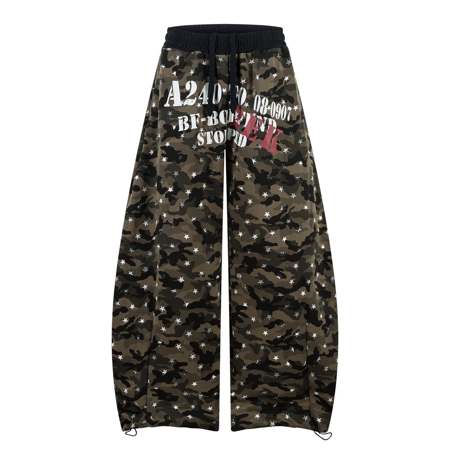 Camo Storm | Printed Drawstring Cargo Pants