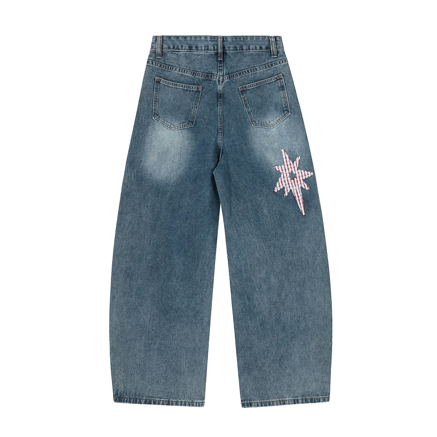 Gingham star | Patchwork straight denim