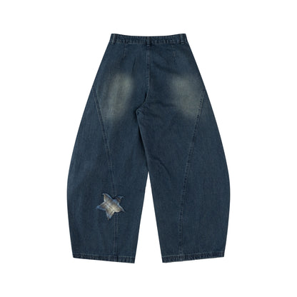 Starry Stitch | Denim Wide-Leg Pants - Santo 