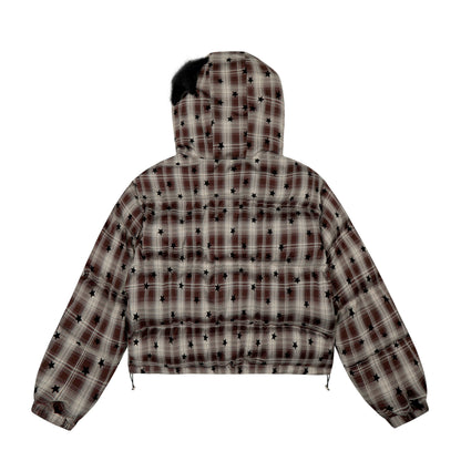 Plaid Spark | Star-Print Cropped Hoodie