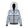 Powder Star | Striped Knit Hoodie with Faux Fur Hood