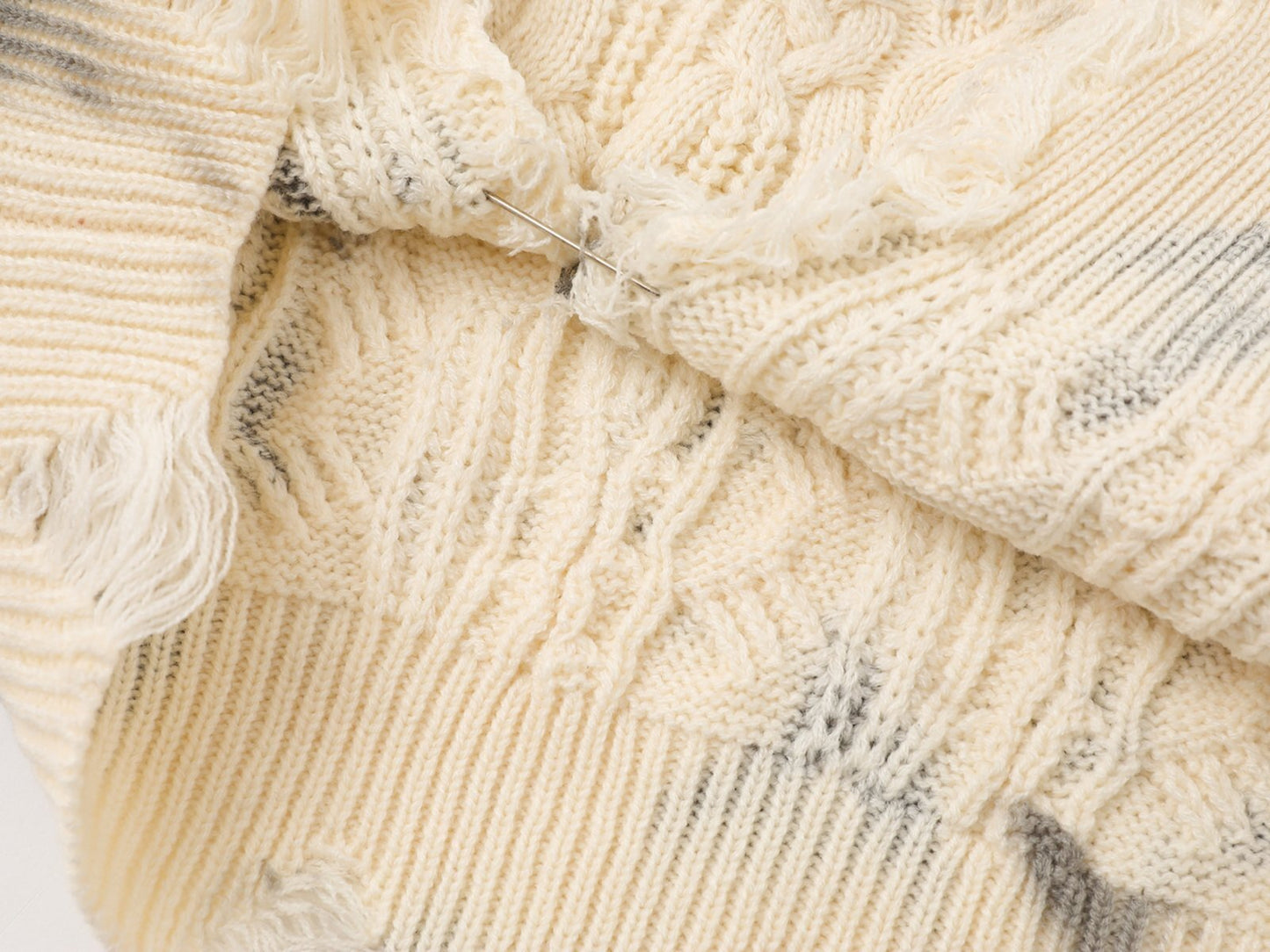 Charcoal Fade | Distressed Tie-Dye Knit Pullover