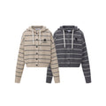 Stripe Hoodie | Button-Up Knit Cardigan