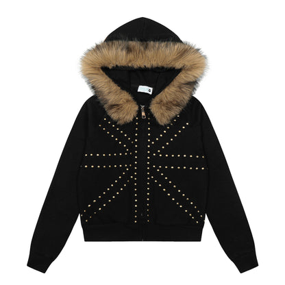 Urban Luxe | Bomber Jacket with Faux Fur Trim - Santo 