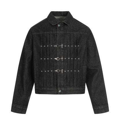 Fortune Grip | Buckled Washed Denim Jacket - Santo 