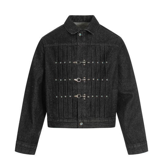 Fortune Grip | Buckled Washed Denim Jacket - Santo 