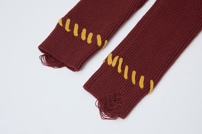 Varsity Twist | Zip-Up Ribbed Knit Cardigan