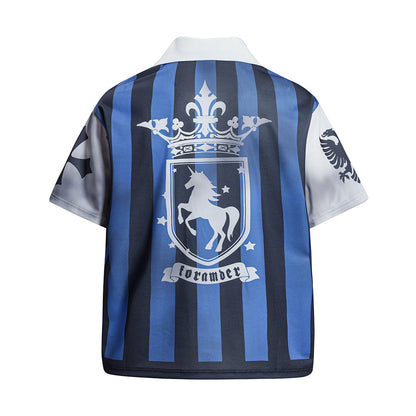 Oversized Retro Striped Football Jersey T-Shirt