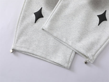 Spray Paint Star Print Distressed Sweatpants