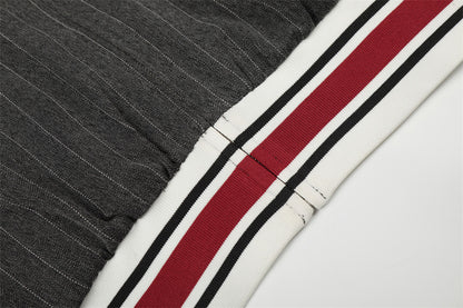 Pinstripe Vertical Embroidery Track Jacket
