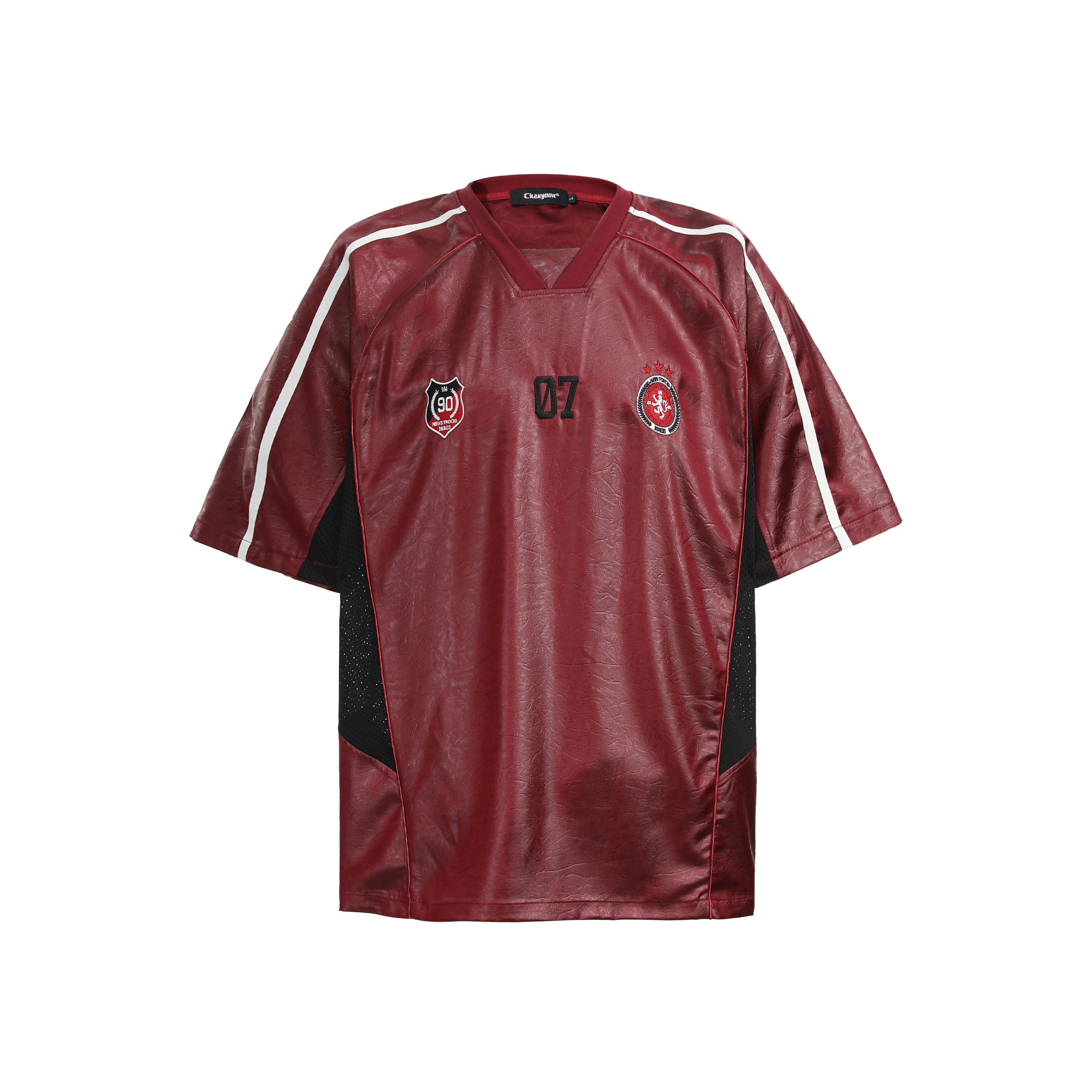 Men's Oversized Faux Leather Soccer Jersey