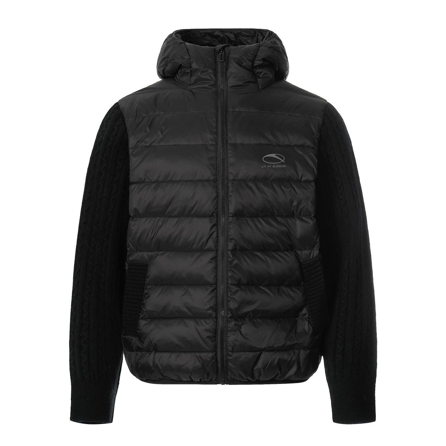 Hybrid Knit-Sleeve | Hooded Puffer Jacket