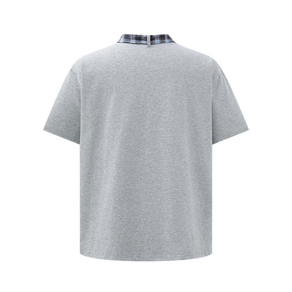 Street Plaid Tie Short Sleeve T-Shirt