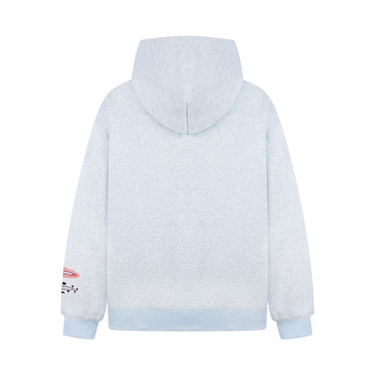 Detachable Hair Clip Decoration Zip Up Hoodie - Santo 