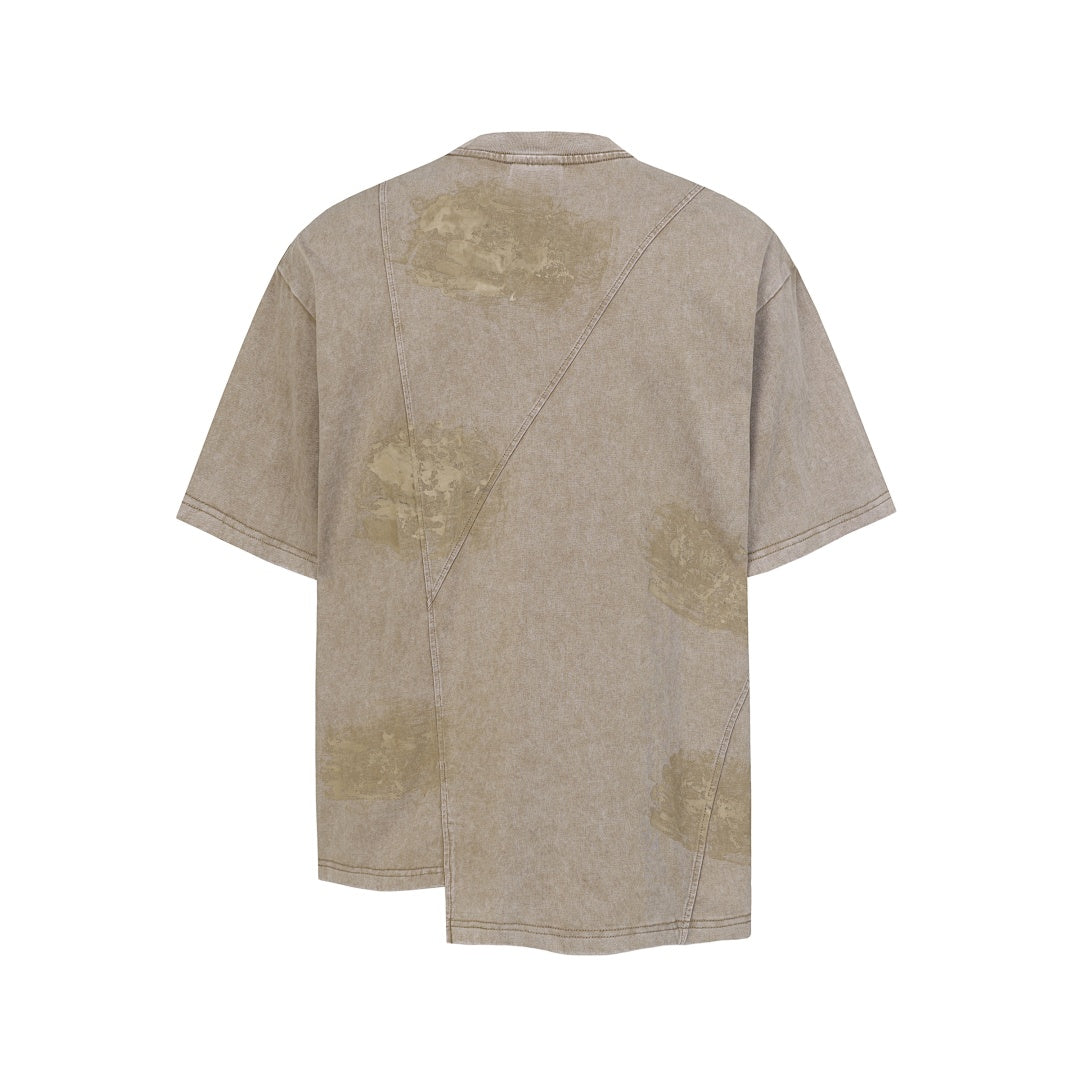 Vintage Washed Panel Seam Oversized T-Shirt - Santo 