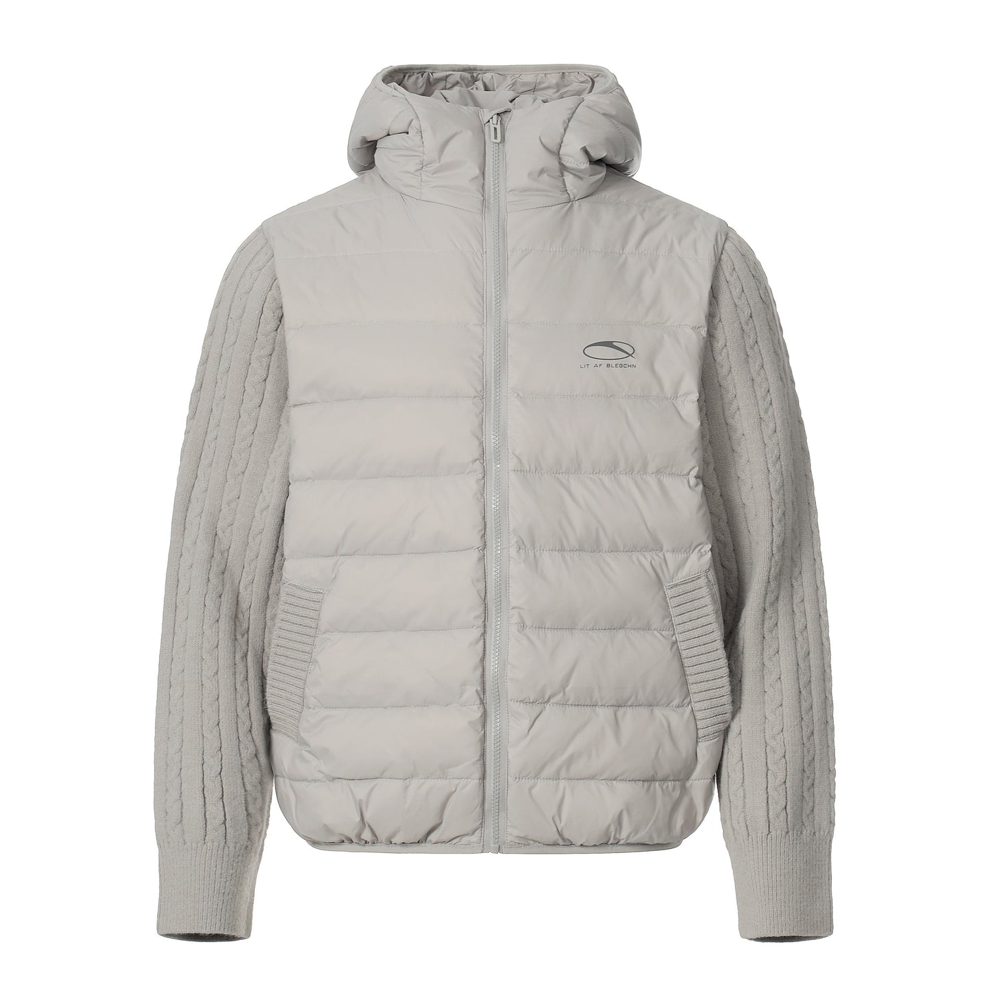 Hybrid Knit-Sleeve | Hooded Puffer Jacket
