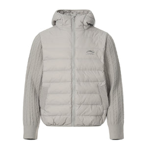 Hybrid Knit-Sleeve | Hooded Puffer Jacket