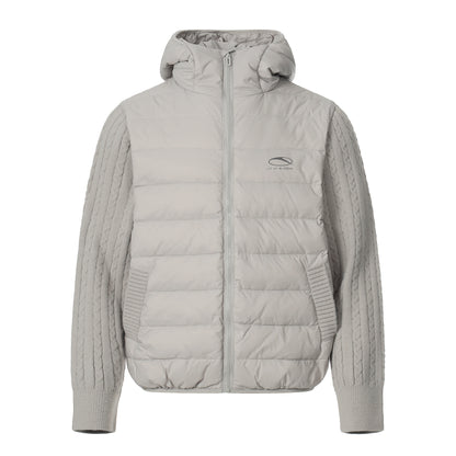 Hybrid Knit-Sleeve | Hooded Puffer Jacket
