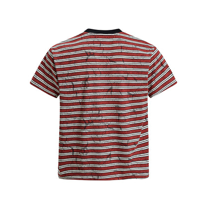 Grunge Striped Distressed Graphic T-Shirt