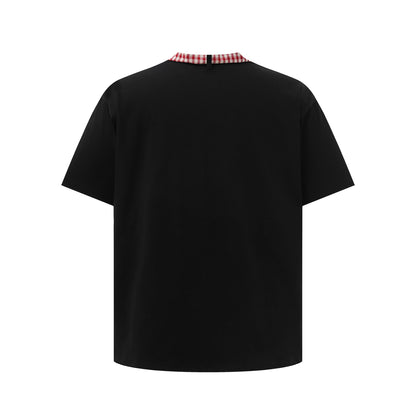 Street Plaid Tie Short Sleeve T-Shirt