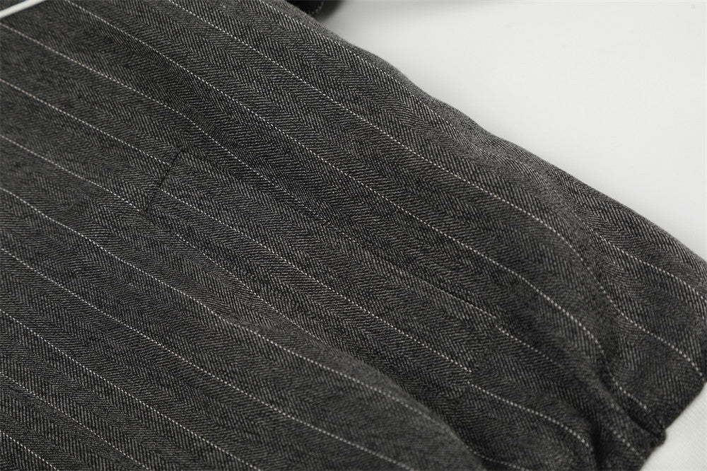 Pinstripe Vertical Embroidery Track Jacket