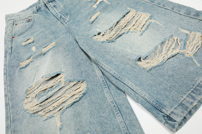 Starlight | Streetwear Star Print Denim Shorts