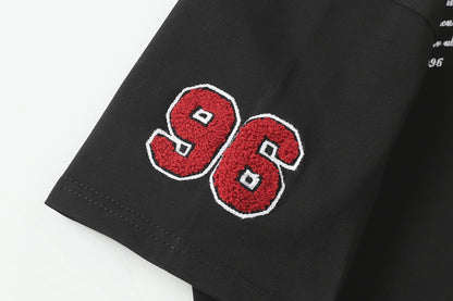 Retro Motorcycle Style Patch Embroidered T-shirt