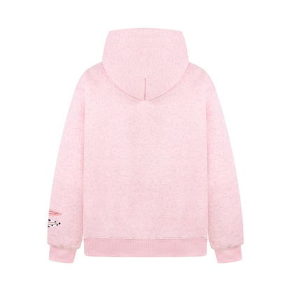 Detachable Hair Clip Decoration Zip Up Hoodie - Santo 