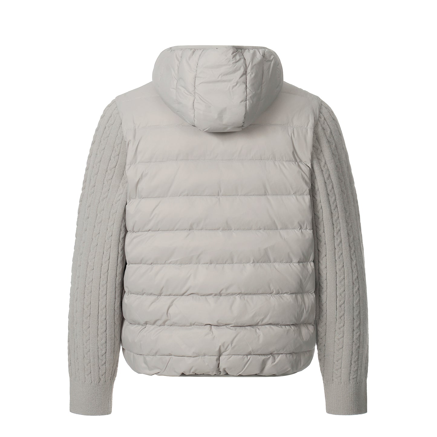 Hybrid Knit-Sleeve | Hooded Puffer Jacket