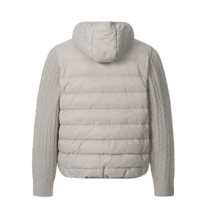Hybrid Knit-Sleeve | Hooded Puffer Jacket