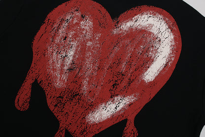 Skeleton & Melted Heart Graphic Waffle Knit T-Shirt