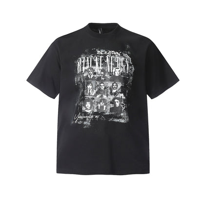 Oversized Gothic Graphic Print T-Shirt