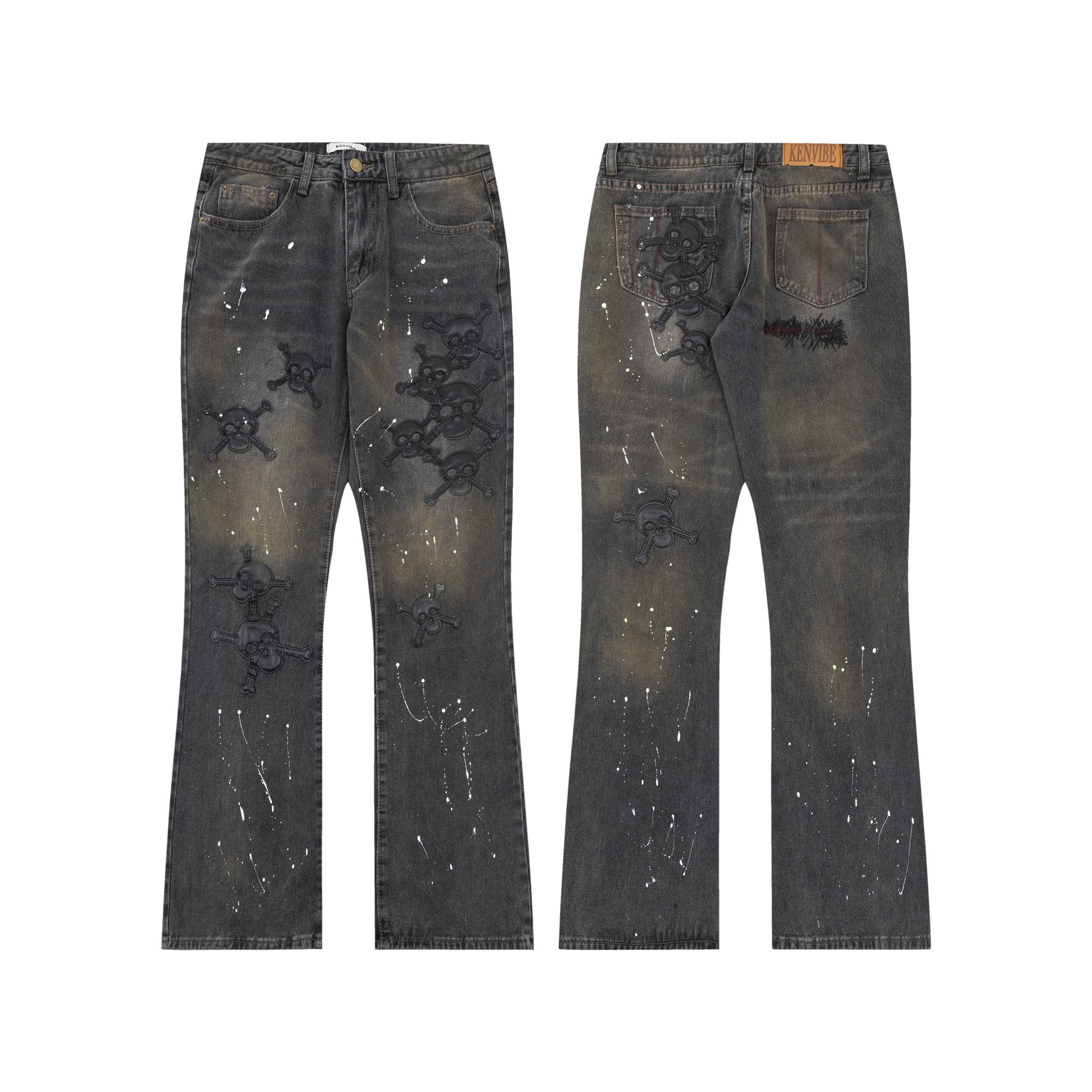 Skull Graffiti |  Patterned Vintage Streetstyle Jeans