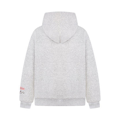 Detachable Hair Clip Decoration Zip Up Hoodie - Santo 