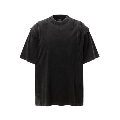 Layered Stitching | Washed T-Shirt - Santo 
