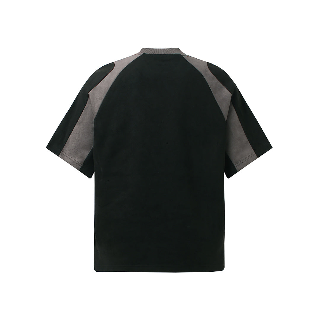 Suede-Touch Embroidered Sport Color-Block T-Shirt - Santo 