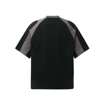 Suede-Touch Embroidered Sport Color-Block T-Shirt - Santo 