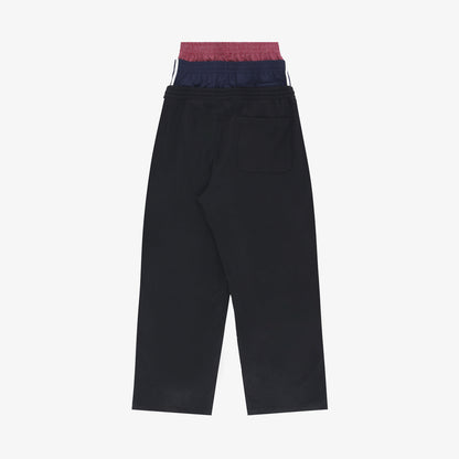 Layered Waistband | Baggy Striped Sweatpants - Santo 